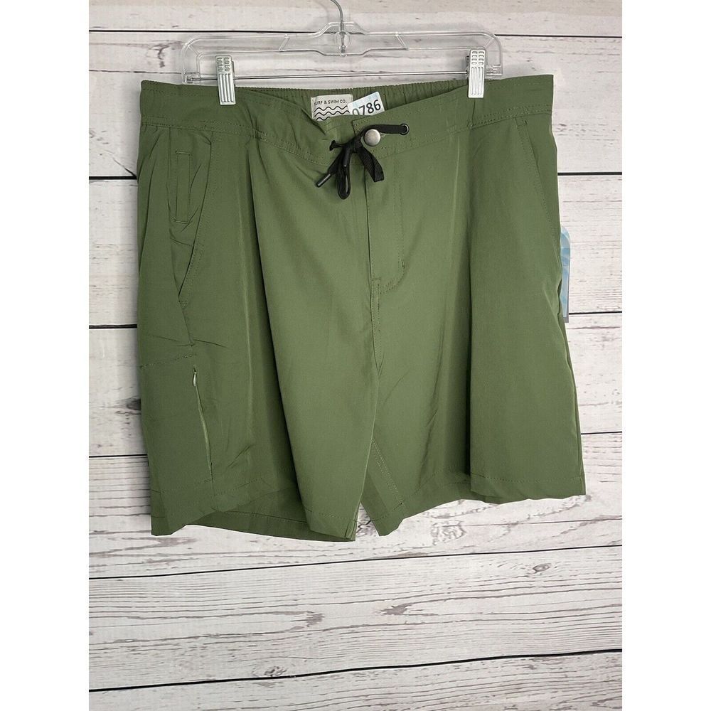 Surf & Swim Co Men’s‎ Board Shorts Multipurpose Shorts XL 6,5” Army Olive Green